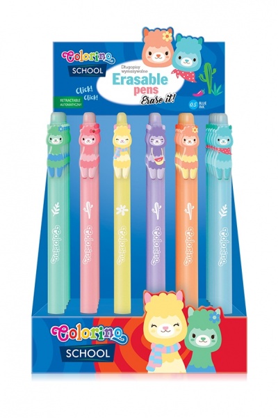 Ручка Colorino Ламы COLORINO пиши-стирай 0,5 синяя 