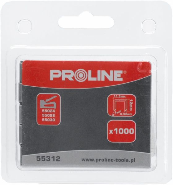 Скобы для ручного степлера Proline 12 мм тип 53 (А) 1000 шт. 55312