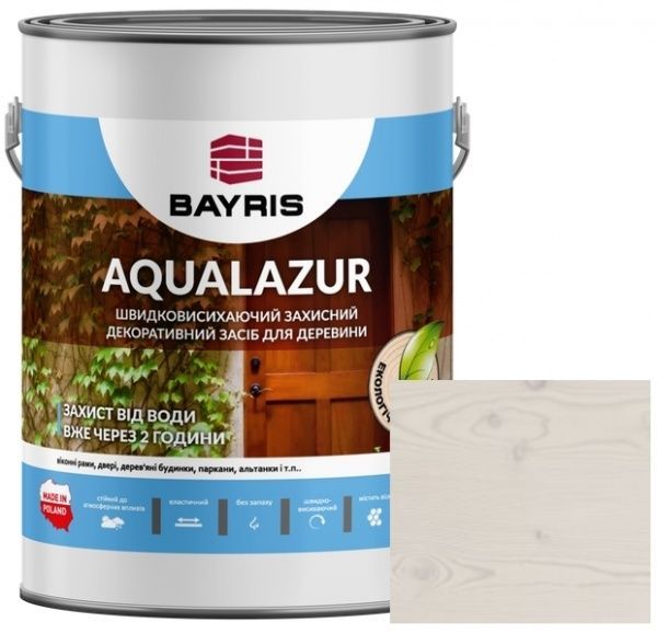 Лазур Bayris Aqualazur Білий мат 10 л