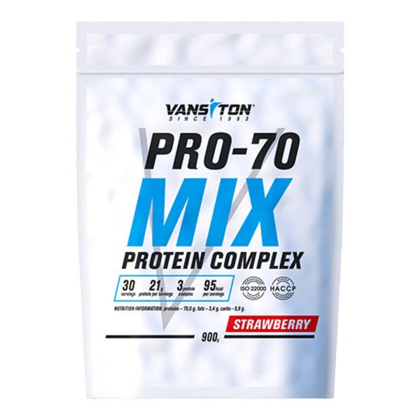 Протеин Vansiton Mega Protein Pro-70 Клубника 900 г 