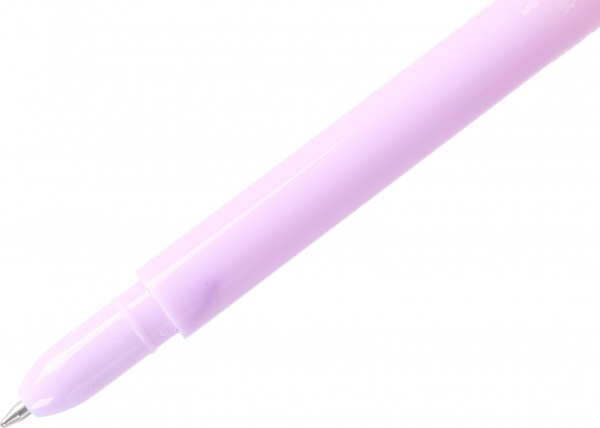 Ручка кулькова Пухнастий помпон з перлинами рожева 