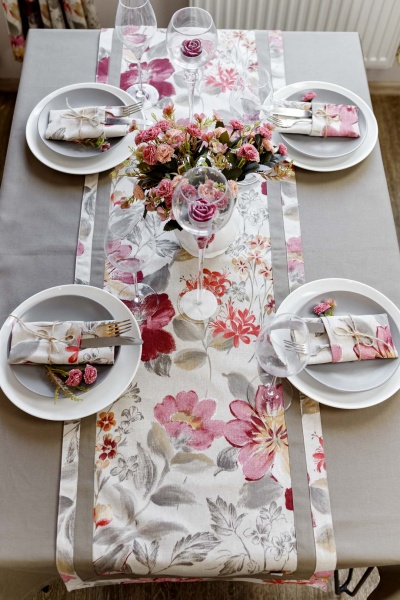 Дорожка (раннер) Цветок бордо 40x140 см La Nuit 