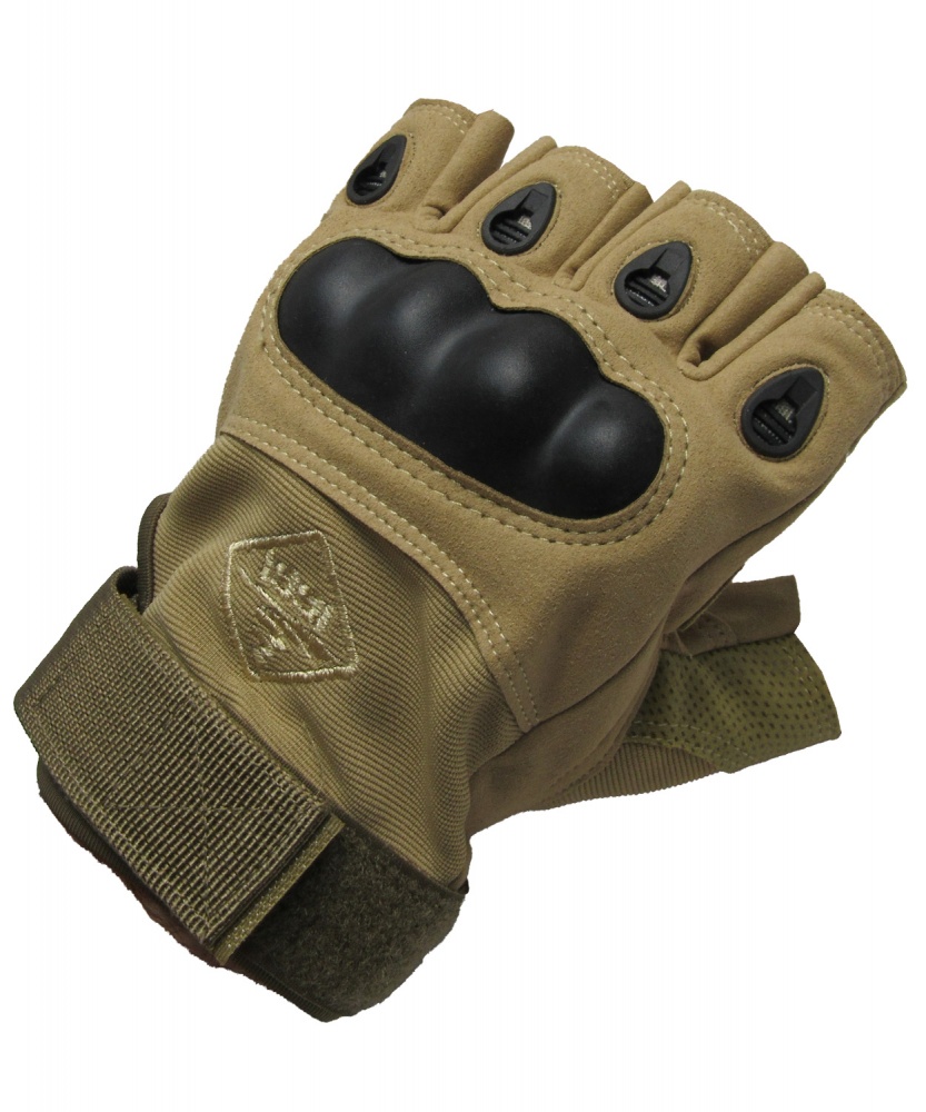 Перчатки тактические TORNADO короткопалые с защитой Khaki L