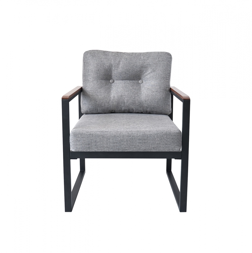 Кресло TreeLand Плаза серый на черном 75x70x75 см серый