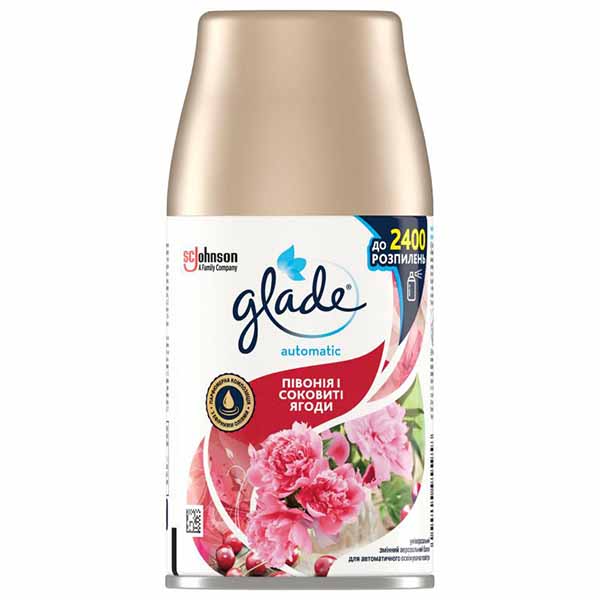 Сменный баллон для автоматического освежителя воздуха Glade Пион и сочные ягоды 269 мл