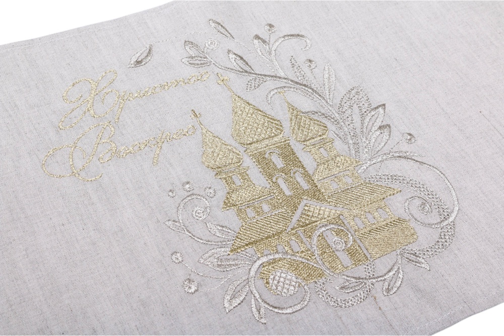 Рушник великодній 434-24/00 30x70 см Едельвіка бежевий