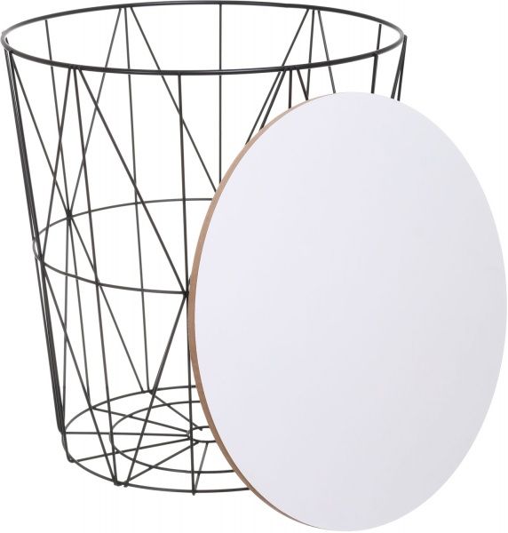 Стіл-кошик Сканді 40х40х42 см білий з чорним