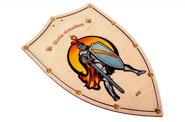 Щит дерев'яний Сувенир Декор з прямим друком Лицар