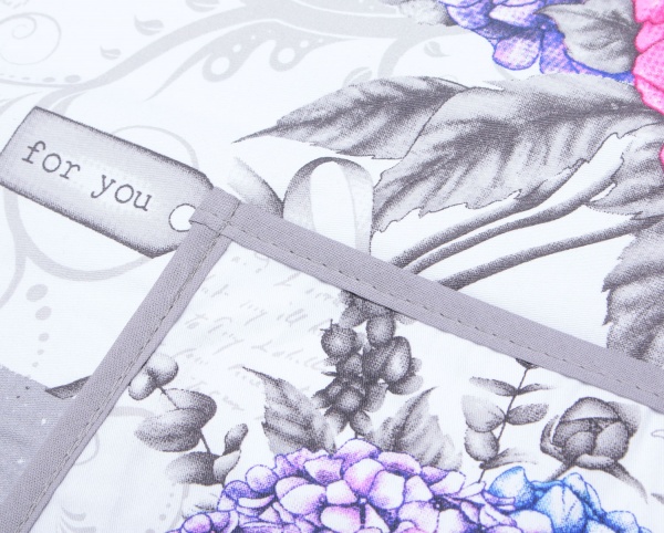 Фартук кухонный Гортензия серый 66х76 см Luna