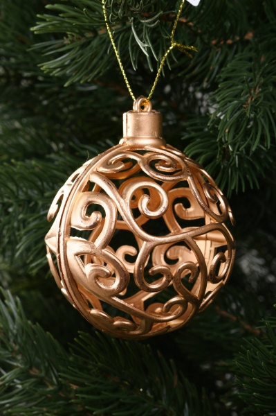 Декоративна підвіска Куля 8x9 см золотий NY21050