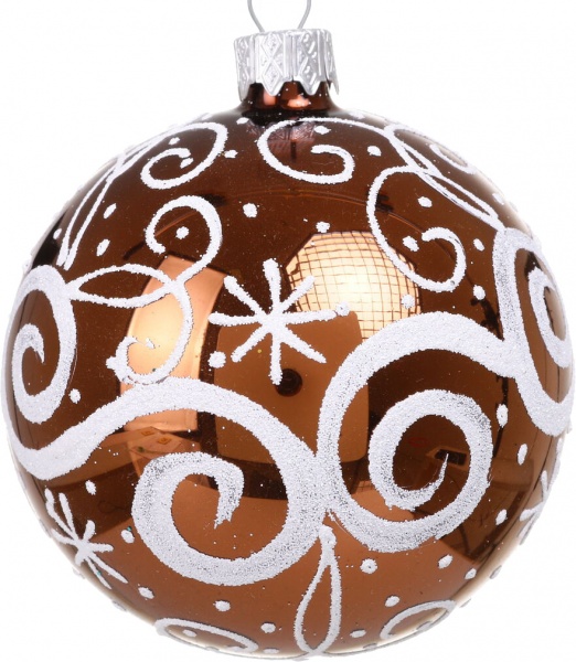 Шар новогодний орнамент d 80 мм в ассортименте .0182