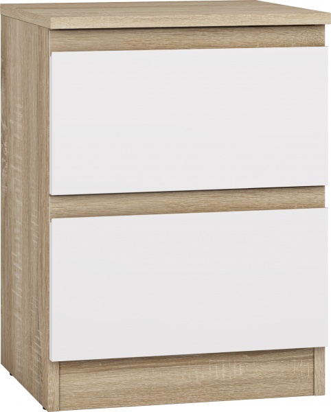 Тумба прикроватная Грейд Эстер 2ш 400x350x540 мм белый / дуб сонома 