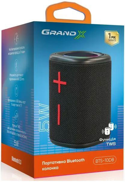 Портативна колонка Grand-X 2.0 black (BTS-10DB)