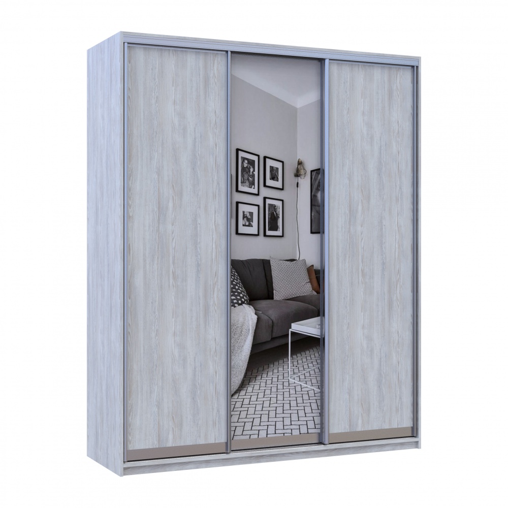 Шафа-купе Сіті Лайт Doros ДСПдзеркало 1,8 м 1800x600x2250 мм сосна натті двері ДСП/дзеркало