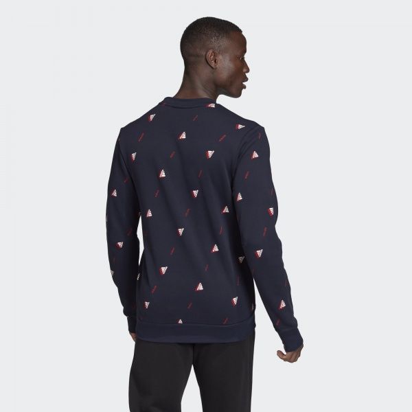 Джемпер Adidas MHE Crew GFX FI4037 р. M темно-синій