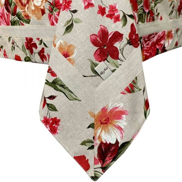 Скатертина РОУЗ Квіти великі з кантом 136x220 см La Nuit 