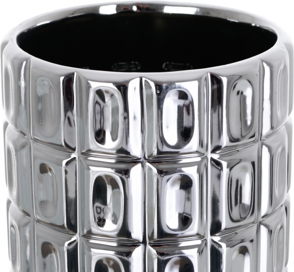 Ваза керамическая серебряная Silver 10,5x10,5x25 см