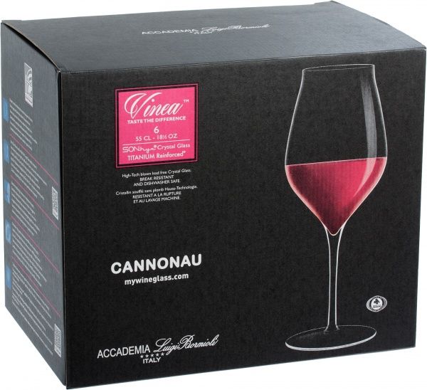 Набор бокалов для вина Vinea Cannonau 550 мл 6 шт. Luigi Bormioli