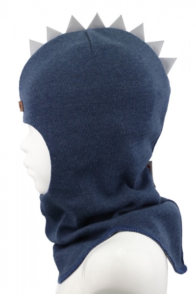 Шапочка детская для мальчика Beezy Дино р.50-52 синий меланж 1715 