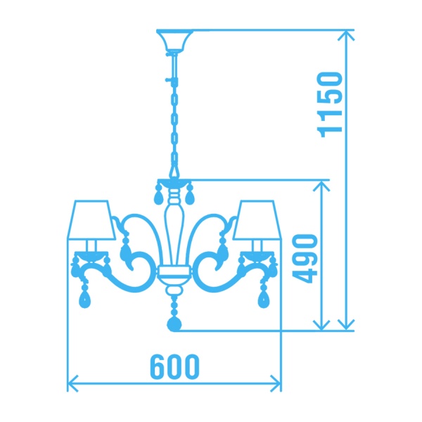 Люстра Victoria Lighting 5x40 Вт E14 бежевый Selita/SP5 