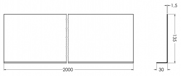 Кутник алюмінієвий STOREHOUSE Г-подібний 135х30х1,5-2000 мм (квінтет)
