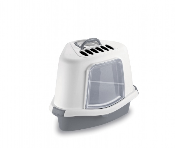 Туалет-домик Stefanplast с фильтром Sprint Corner Plus угловой с лопаткой 40х56х40 см серый