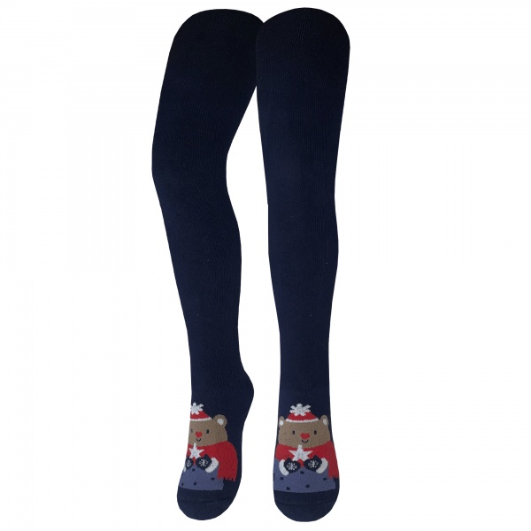 Колготки дитячі унісекс Легка хода махрові 8229 р.112-120 чорний-фіолетовий 