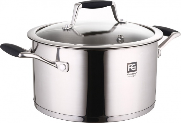 Набор посуды Houston 10 предметов со стеклянными крышками Flamberg Premium