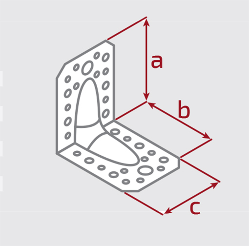 Кутник універсальний посилений Profstal рівносторонній 105x105x90 мм 2 мм (1шт.)