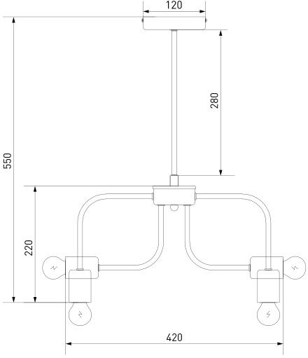 Люстра підвісна Strotskis Avion 6x40 Вт E27 золото 70058/6 