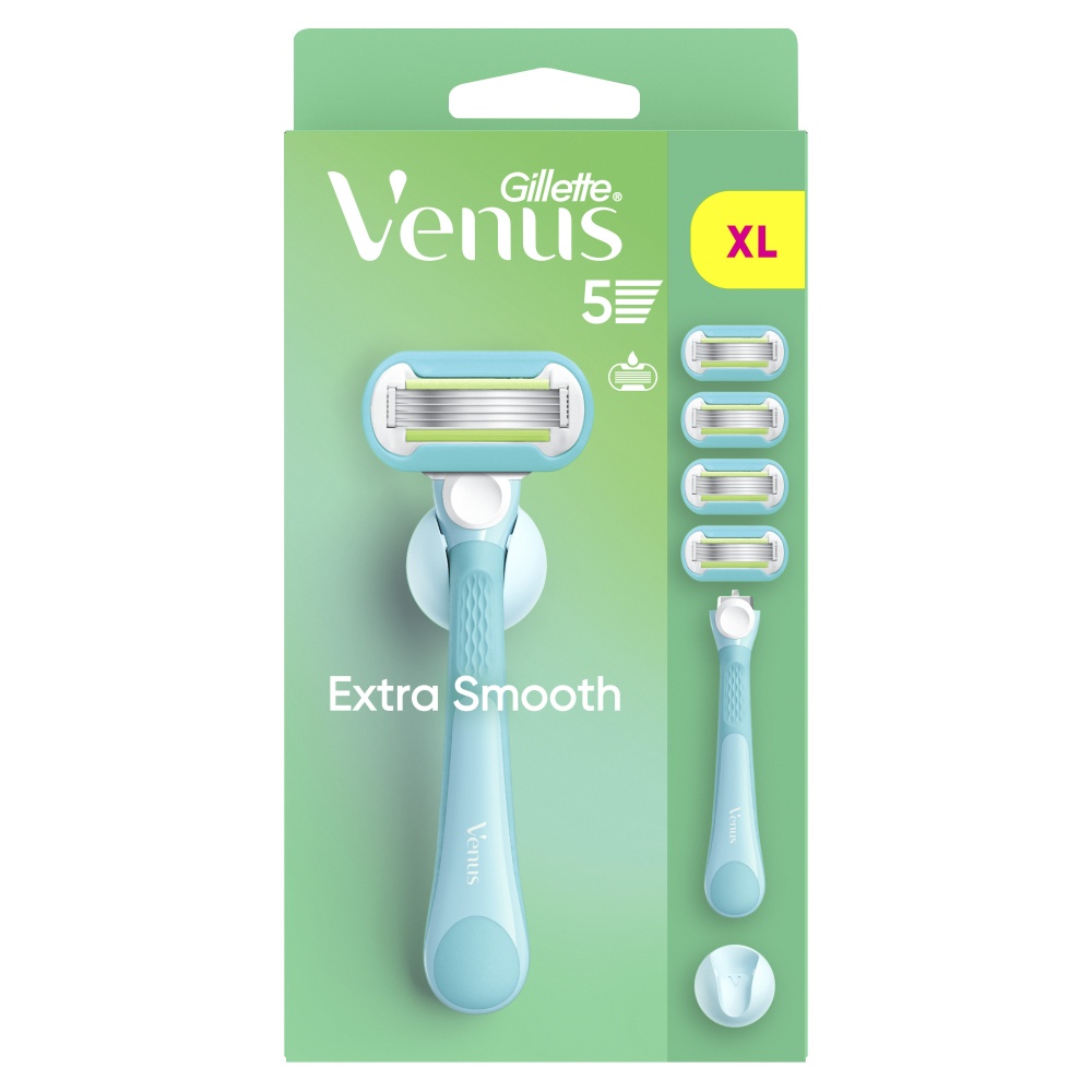 Станок для гоління Gillette Venus Extra Smooth з 4 змінними картриджами + гачок для бритви 1 шт.