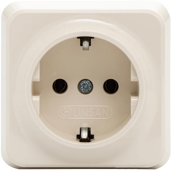 Розетка Gunsan Misya із заземленням кремова