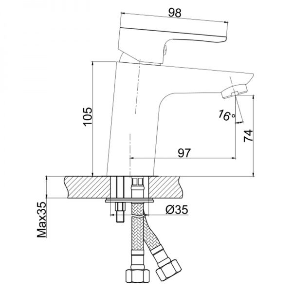 Смеситель для умывальника Cersanit Сersania S951-409
