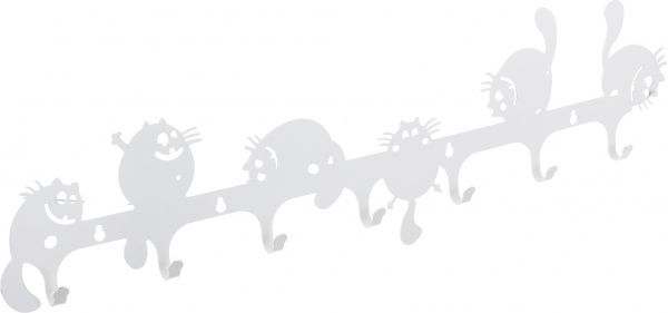 Вешалка для одежды Коты (белый)