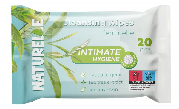 Влажные салфетки для интимной гигиены Naturelle с экстрактом чайного дерева 20 шт.