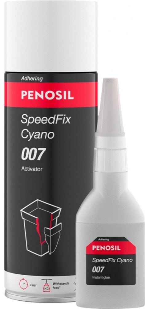 Клей двухкомпонентный PENOSIL SpeedFix Cyano 007 (клей 50 г и активатор 200 мл)