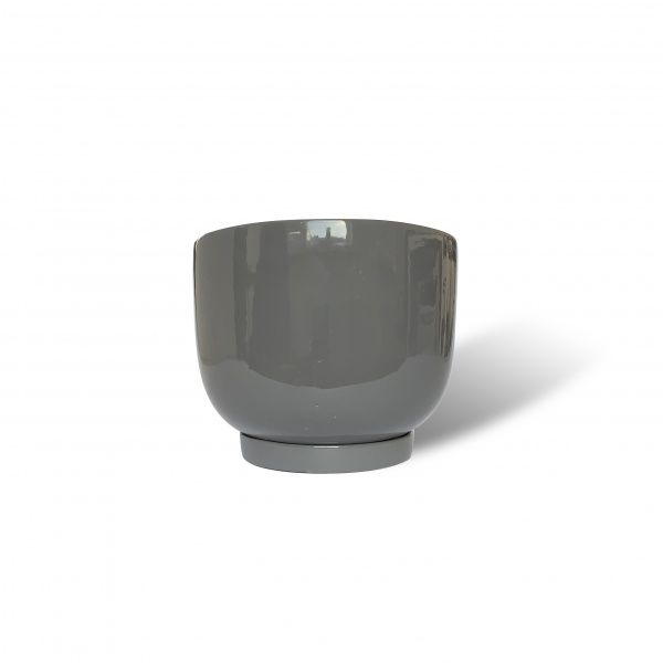 Горшок керамический Резон Конус выпуклый овальный 1,4л серый 