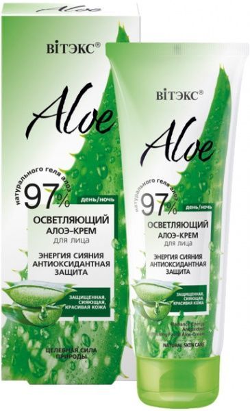 Крем для обличчя день-ніч Вітэкс КРЕМ Освітляючий для обличчя ALOE 97%, Енергія сяйва. Антиоксидантний захист 50 мл
