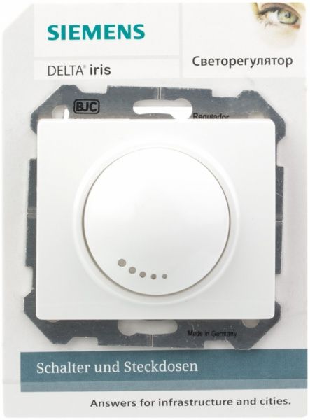 Світлорегулятор поворотний Siemens 500Вт IP20 сніжно-білий 21539-X W