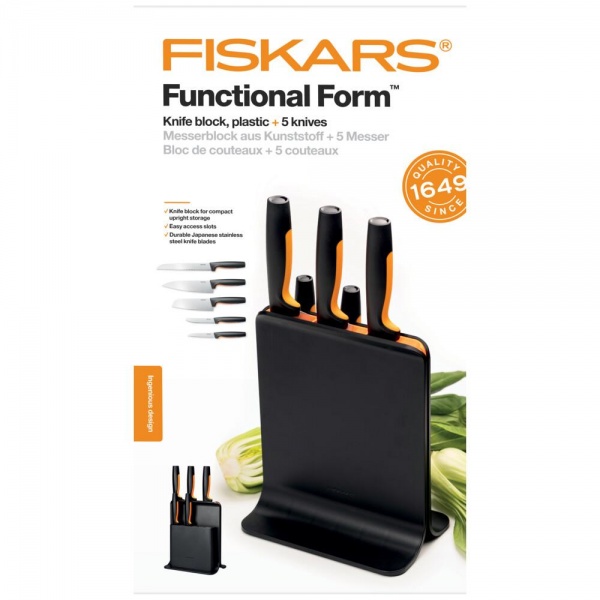 Набор ножей на подставке Functional Form 5 предметов 1057554 Fiskars