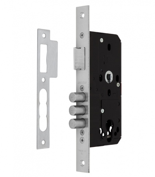 Дверной замок входной SANTOS 1-WAY DIN 985 SS UNIV BS55 мм 85 мм нержавеющая сталь