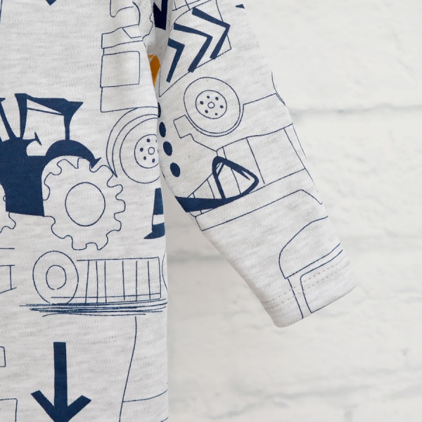 Боди детское для мальчика Blanka Машинки р.68 серый 110260 