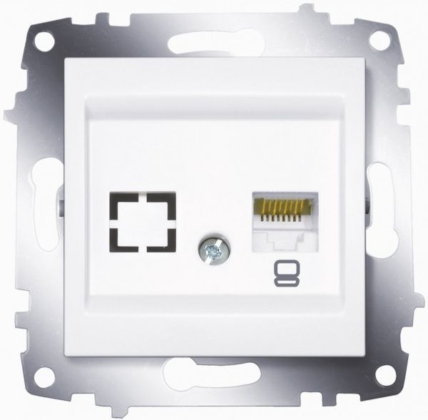 Розетка комп’ютерна ABB Cosmo RJ45 cat 6 білий 619-010200-247