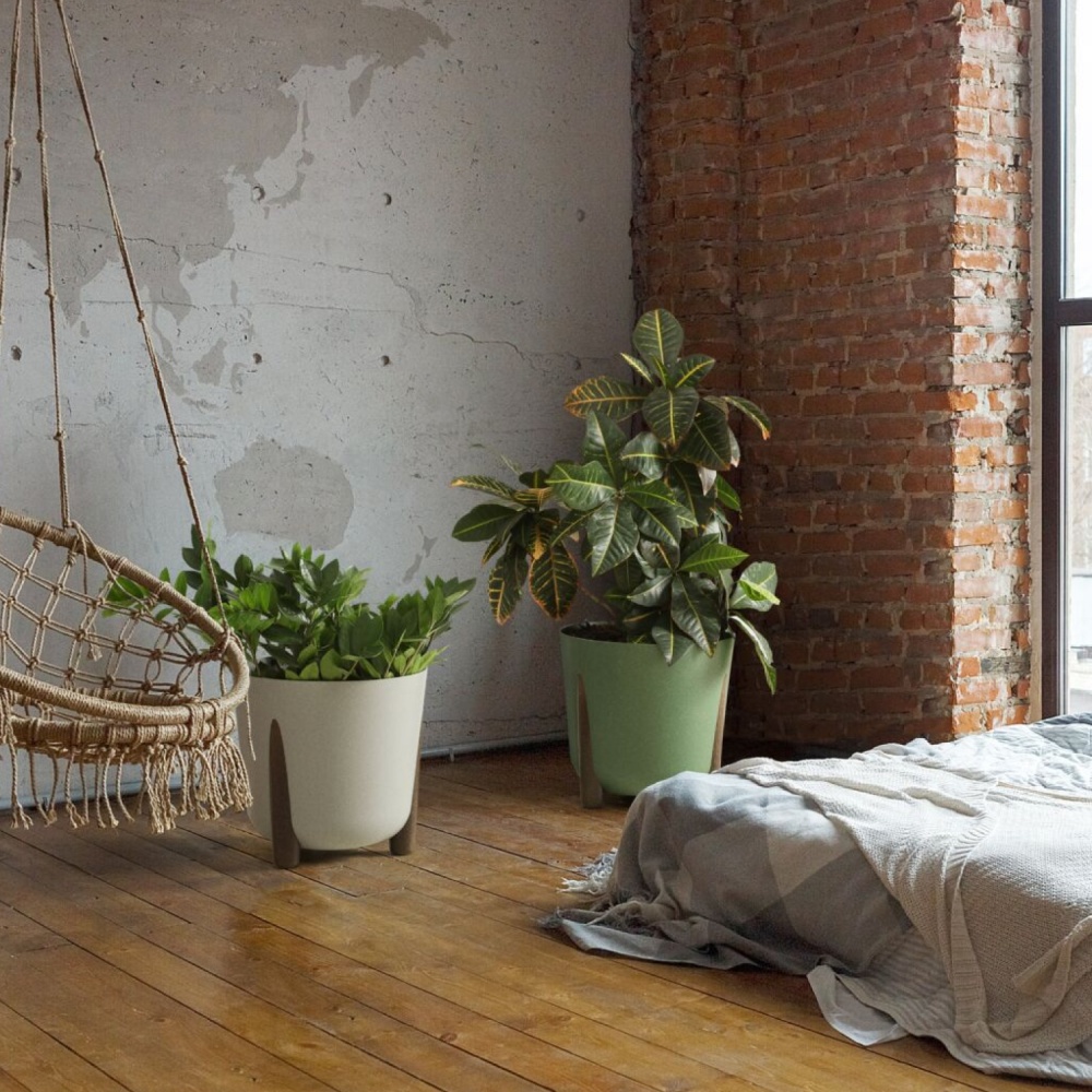 Вазон пластик FRIDA 25,5х25,3 см круглий зелений матовий 8,1 л Lamela (9422456)