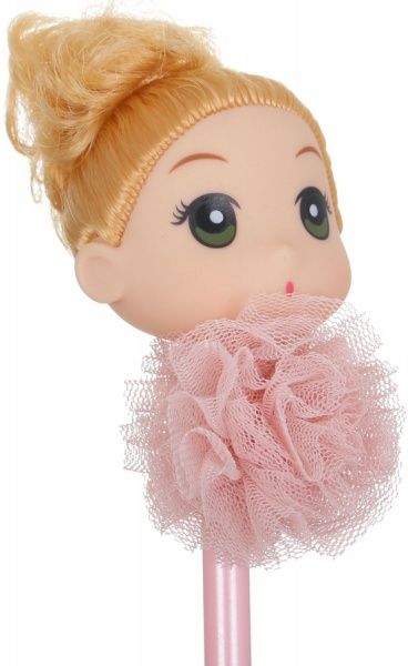 Ручка гелевая Кукла коричневые волосы 