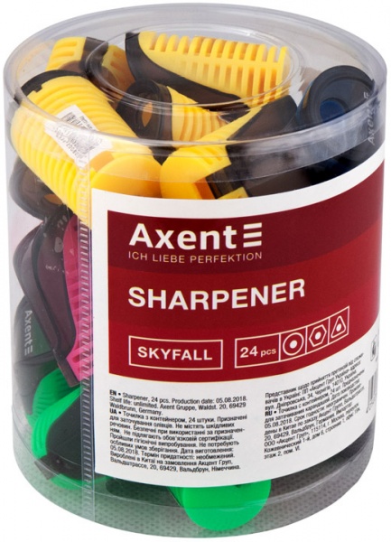 Точилка с контейнером Skyfall 1156-А ассорти Axent