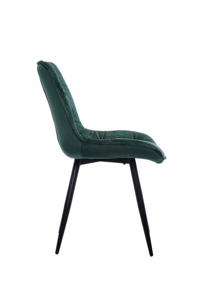 Стул обеденный Плото велюр зеленый/черный