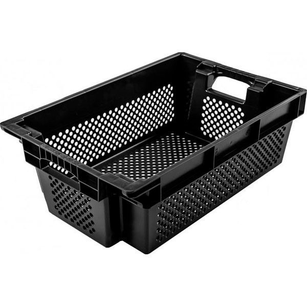 Ящик Пласт-Бокс поворотний перфорований коричневий