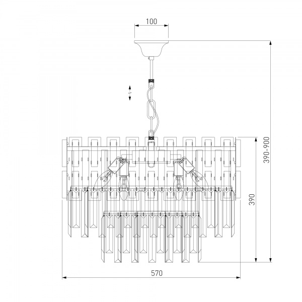 Люстра подвесная Strotskis Deseo Wi-Fi 8x60 Вт E14 черный/золото 337/8 