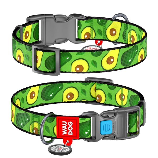 Ошейник Waudog Nylon Авокадо 25 мм Д 35-58 см